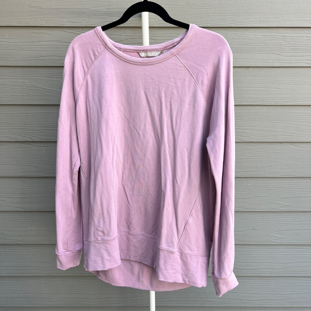 Athleta Pink Long Sleeve Athleisure Top Size Small